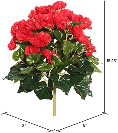 Vickerman Artificial Red Begonia Bush 1525 Inch