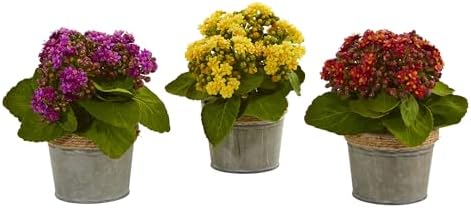 Nearly Natural Kalanchoe Artificial Arrangements Set of 3