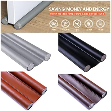 Generic PU Leather Door Bottom Sealing Strip Draft Blocker Guard