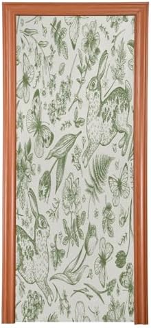 Susiyo Running Rabbit Halloween Door Cover Stretch Fabric Door Decoration for Home and Party