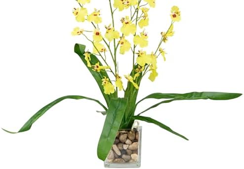 Northlight 235 Inch Yellow Artificial Oncidium Orchid