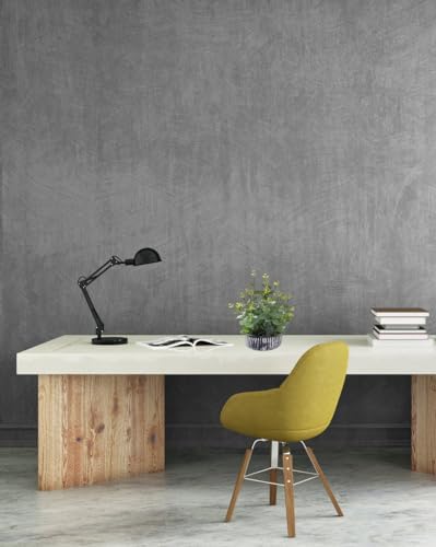 Artificial Eucalyptus Plant with Rustic Black Cement Pot for Home Office Decor