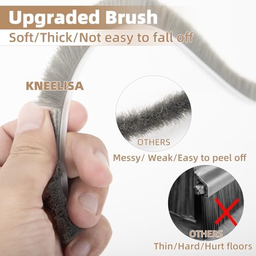 39 Inch Rubber Door Sweep with Silicone Adhesive Split Design Noise Blocker