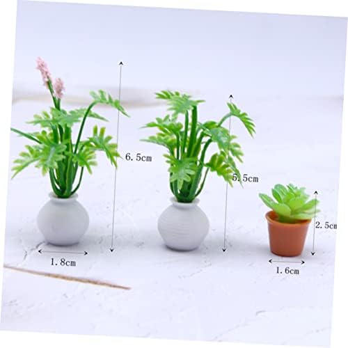 GLEAVI 7Pcs Miniature Succulent Plants Realistic Micro Potted Greenery for Home Desktop and Dollhouse Decor