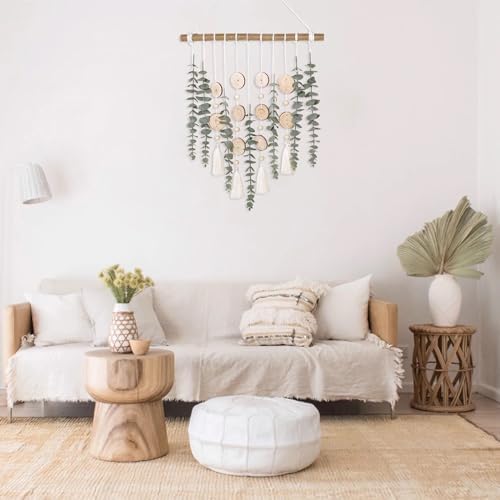 Boho Wall Decor Artificial Eucalyptus Leaves Hanging Plant