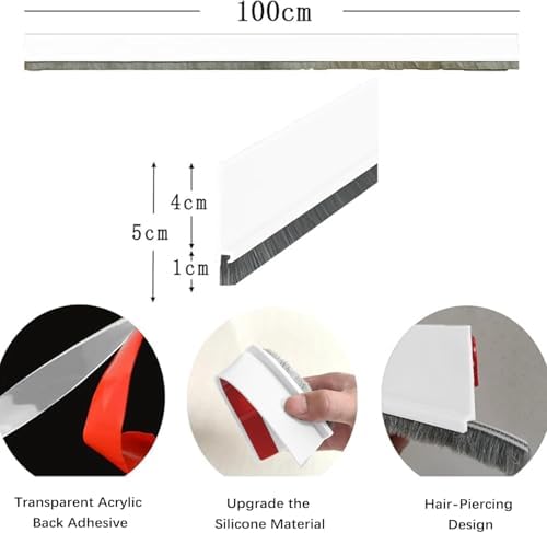 39 Inch Door Draft Stopper with Brush - Heavy Duty Weather Stripping Seal