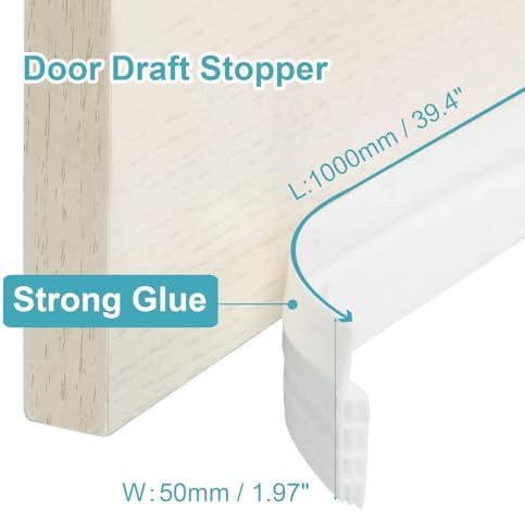 Uxcell 1 Pcs White Silicone Door Draft Stopper