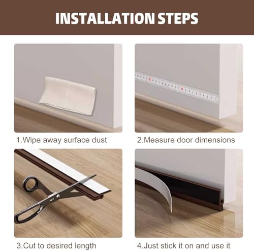 Under Door Draft Stopper with Adhesive Backing 39 Inch Length for Gap Sealing