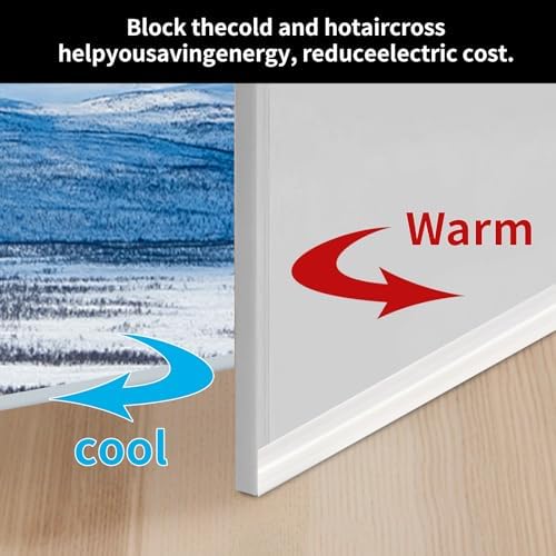 2 Pack Under Door Draft Stopper with Adhesive 78 L White