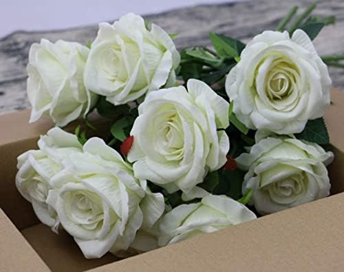 CZCZC 12 Pack Artificial Silk Roses Bouquets Decor