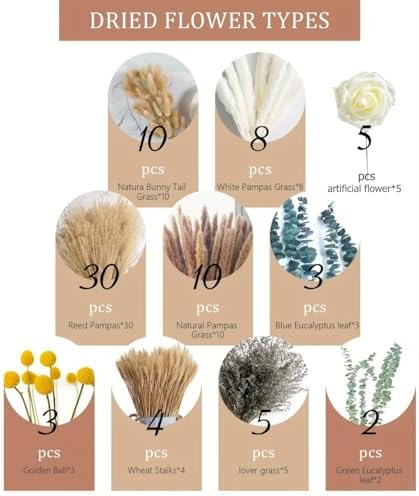 Natural Dried Flower Bouquet 80Pcs for Home Decor