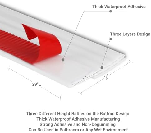 2 Pack Door Draft Stoppers for Bottom of Door 39 Inch White Silicone Weather Stripping Door Seal