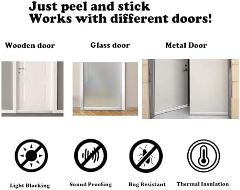 Surface Mounted Automatic Door Bottom with Peel-and-Stick Adhesive Silver Left