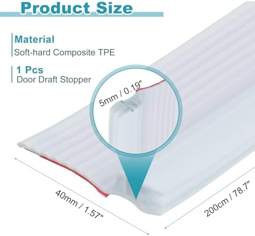 Uxcell Door Draft Stopper Weather Stripping Seal for Gaps White