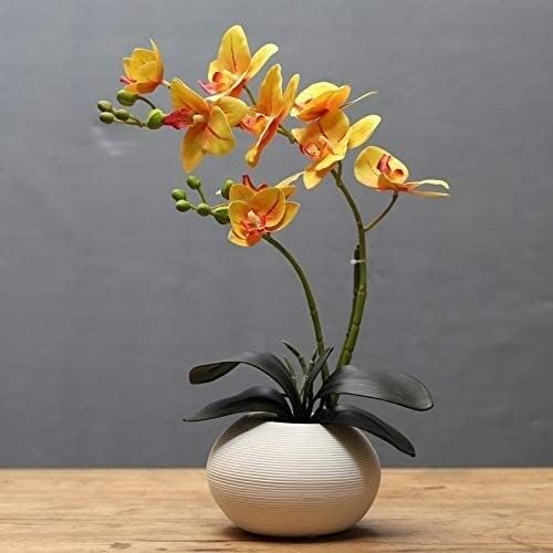 Artificial Flowers in Vase Silk Butterfly Orchid Bonsai Decor