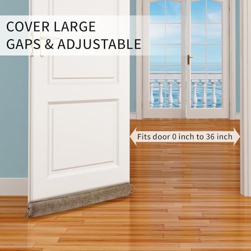 36 Inch Weighted Door Draft Stopper Heavy Under Door Noise Blocker Brown