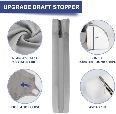 Hador Door Draft Stopper 32 Inch Double Sided Grey