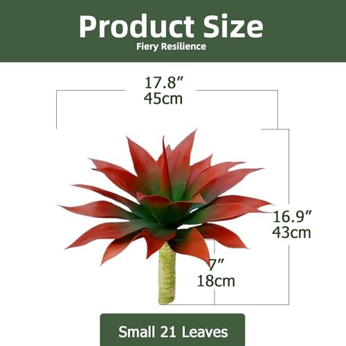 Artificial Agave Plant 18In 2Pack for Home and Outdoor Decoration