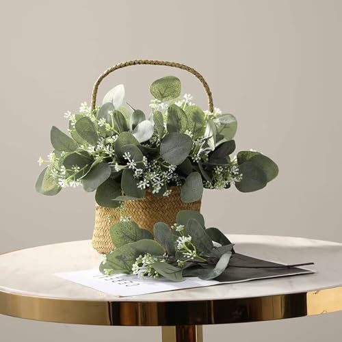 10pcs Mixed Artificial Eucalyptus Leaves Faux Greenery for Wedding Vase Centerpieces Home Decor