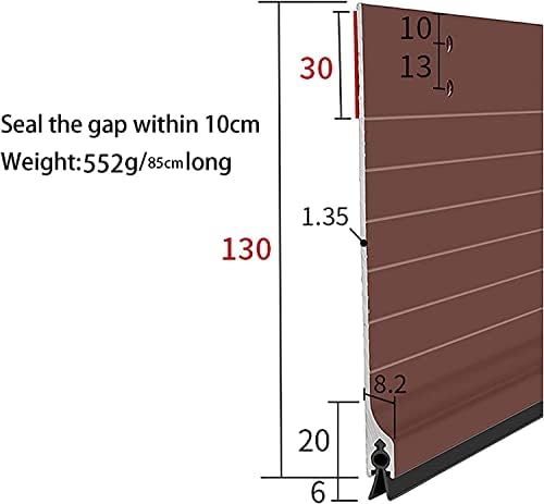 Aluminum Door Seal Strip with Draft Protection - 85cm Silver