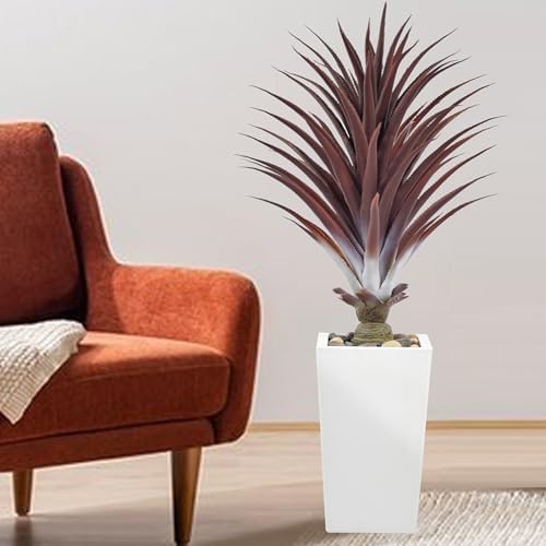 36FT Artificial Red Agave Plant with White Pot