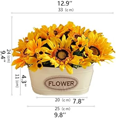 Artificial Flowers in Vase with Iron Pot for Home Decor