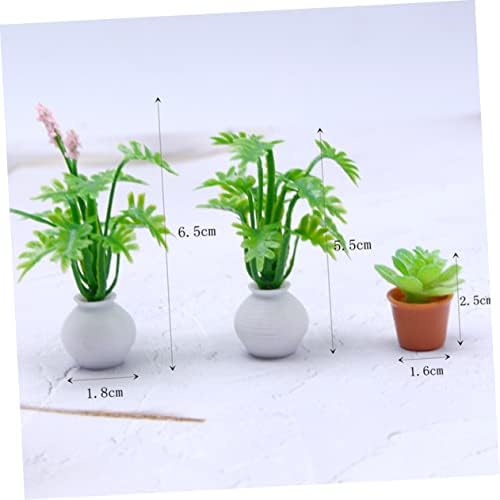 7Pcs Miniature Plants Realistic Bonsai Decor for Dollhouse and Mini Garden