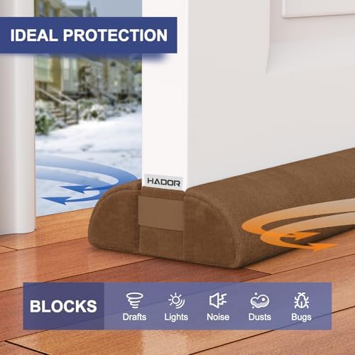 HADOR Door Draft Stopper 36 Inch Brown Double Sided