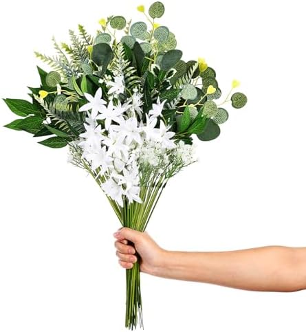 Kichvoe Artificial Greenery Stems Box Set 60pcs 6 Types