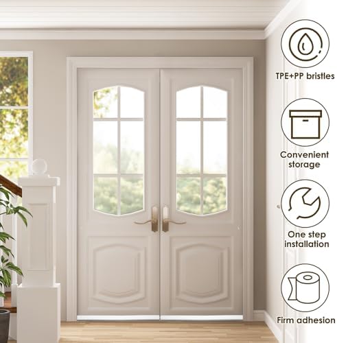 4 Pack Under Door Draft Stopper with Brush