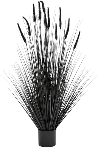 KOL Artificial 5ft Horsetail Reed Grass Plant in Black