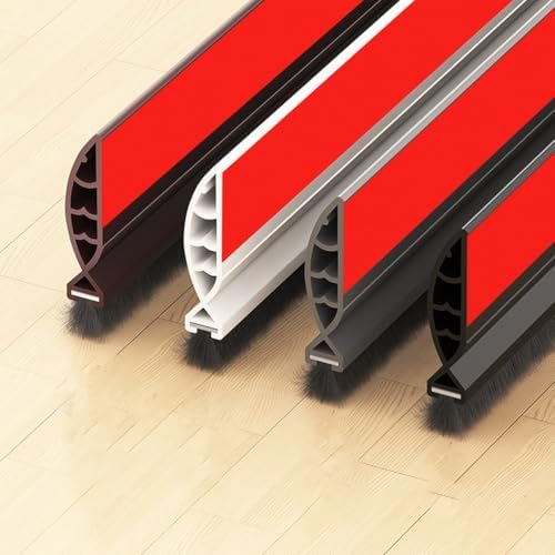 White Under Door Draft Stoppers with Brush