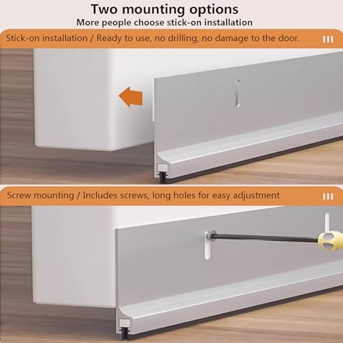 Hailm 2 Pack Door Draft Stopper Aluminum Bottom Seal