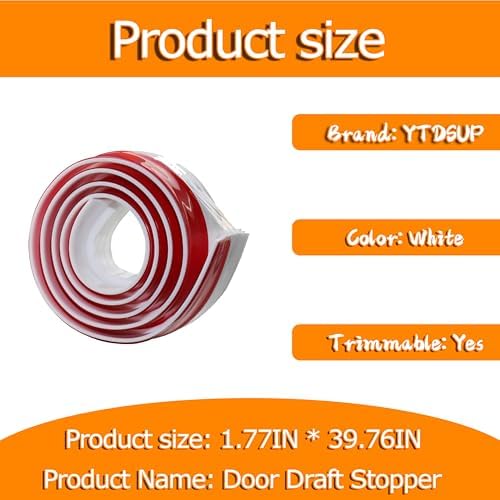 YTDSUP Door Draft Stopper 4 Pack White Strong Adhesive