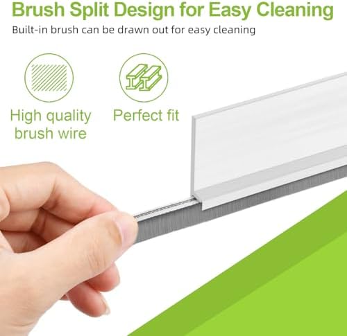 2 Pc Door Brush Bottom Sweep Draft Stopper for Dust and Noise Insulation 2 W x 39 L White