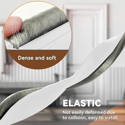 39 Inch Door Draft Stopper with Brush - Heavy Duty Weather Stripping Seal