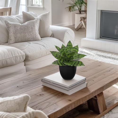 Hollyone Artificial Snake Plant 9 Inch Faux Agave Decor