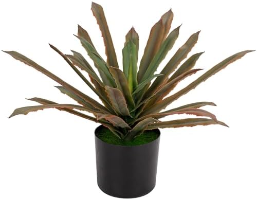 Briful 13 Inch Fake Agave Plant Indoor Outdoor Red