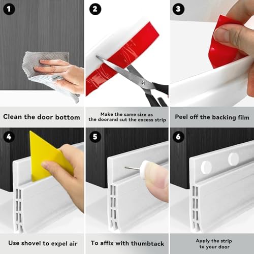 Daily Treasures 2 Pack Draft Stopper with Scraper and 10 Pushpins