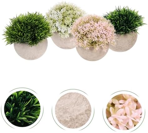 4PCS Artificial Bonsai Plants Set for Home Office Decor