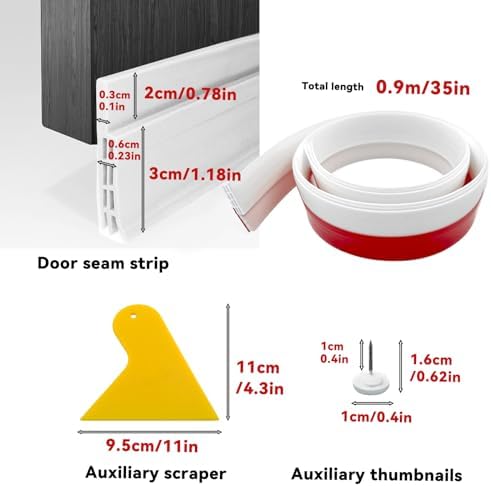 Daily Treasures 2 Pack Draft Stopper with Scraper and 10 Pushpins