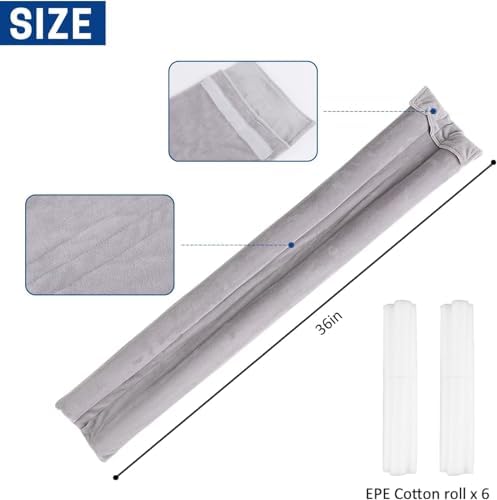 36 Inch Under Door Draft Stopper Adjustable Width 35-36 Machine Washable