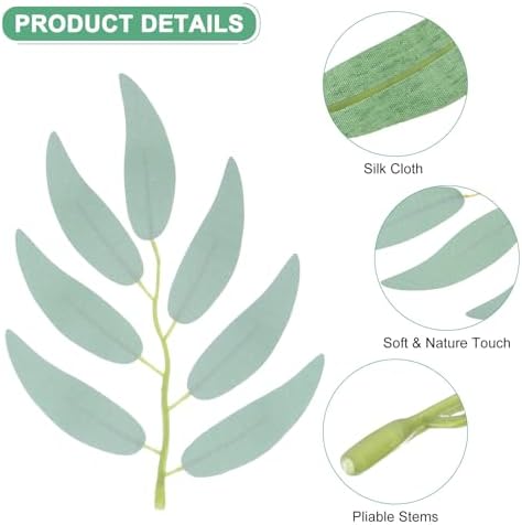 100-Pack Artificial Willow Leaves for Decor and Arrangements