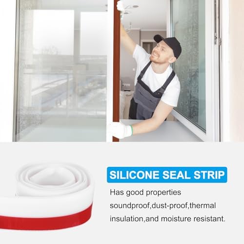 PATIKIL Door Draft Stopper 33FT White 2 Inch Wide Silicone Weather Seal