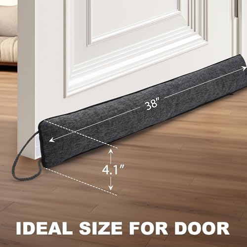 UUYUUY Door Draft Stopper Drak Grey 38 Inch All-Season Gap Filler
