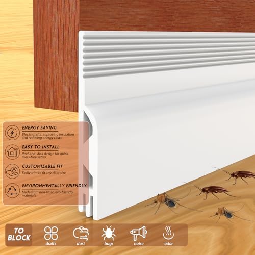 Floatlive Door Draft Stopper Weather Seal 78 in White