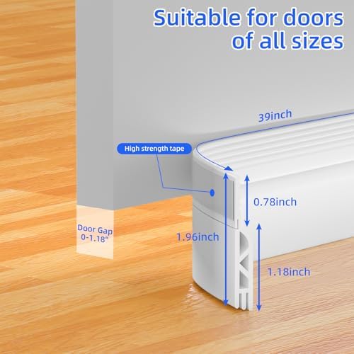 Under Door Draft Stopper 39in White Door Sweep