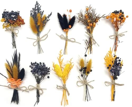 10 Pack Mini Dried Flower Bouquets for Crafts