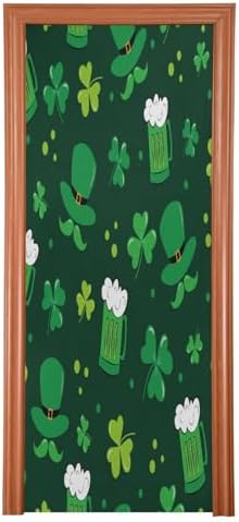 Susiyo Leprechaun Hat Mustache Halloween Door Cover 32x79 in