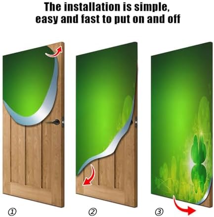 Susiyo Green Clover Leaf Halloween Door Cover 32x79 in